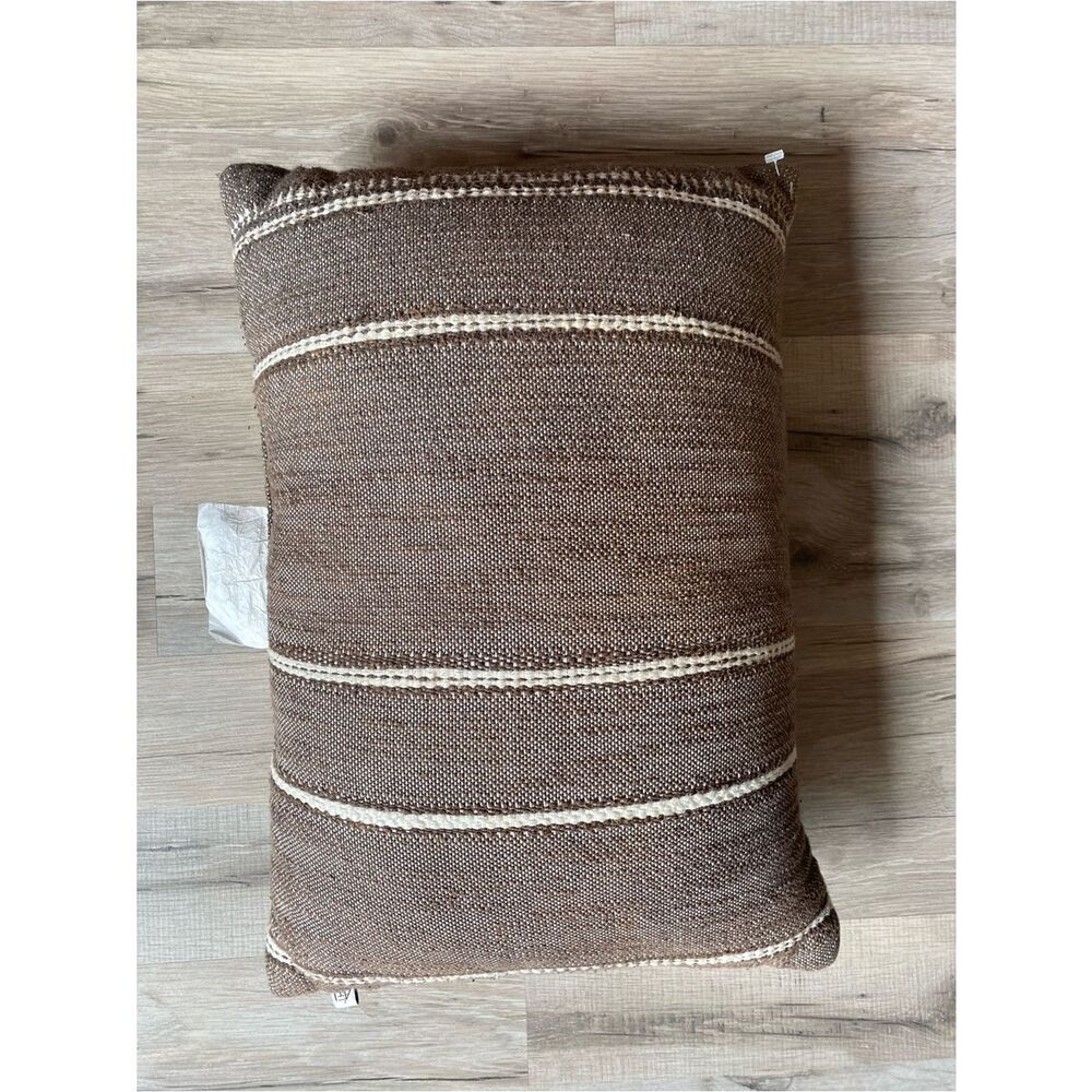 Hearth & Hand Brown Woven Stripe Decorative Throw Pillow